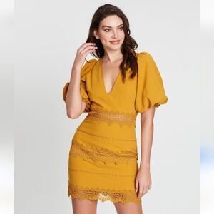 Mossman I'm Your Lady Mini Dress In Mustard Size 4